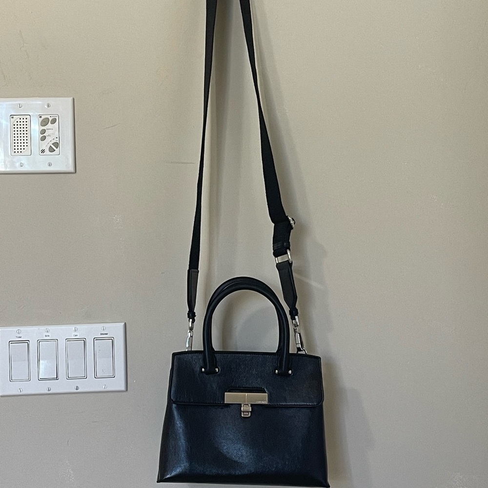 Calvin Klein Black Satchel with Silver Hardware